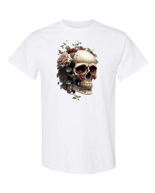 Floral Skull Gothic Rose & Bones Design Tees